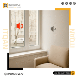 نوافذ UPVC العازلة للصوت – عزل صوتي يصل إلى 90% لراحة لا مثيل لها
