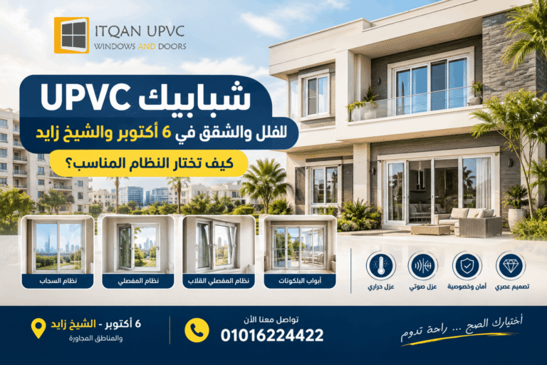 شبابيك UPVC للفلل والشقق في 6 أكتوبر والشيخ زايد | كيف تختار النظام المناسب؟