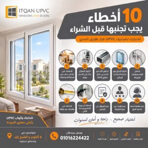كيف تختار شبابيك UPVC؟ 10 أخطاء يجب تجنبها قبل الشراء | دليل إتقان 6 أكتوبر وزايد